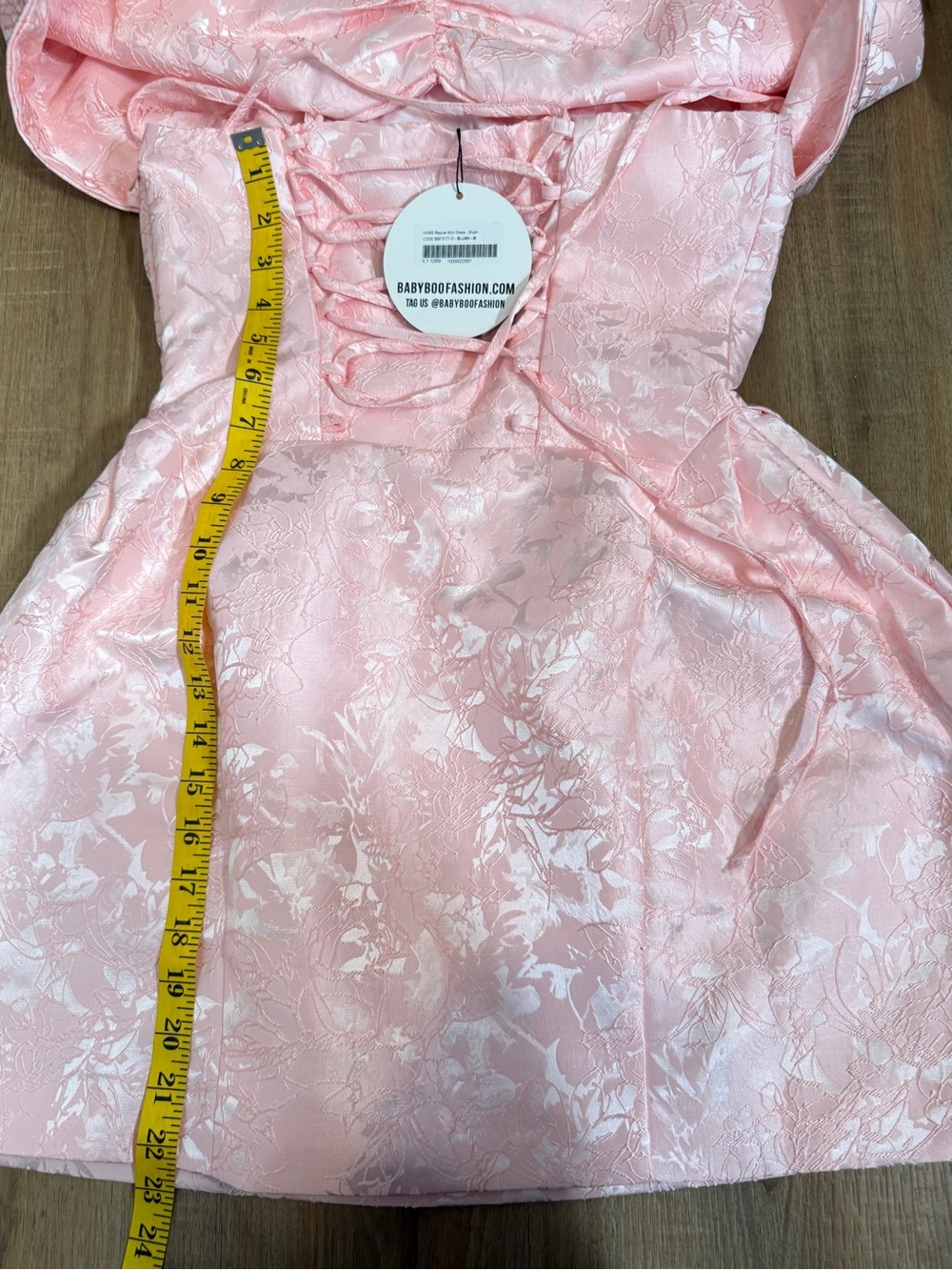 NWT Babyboo Raquel Mini Dress Pink Off the Shoulder Bow Coquette Feminine Soft M - Picture 6 of 10